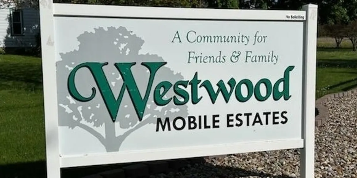 Sign for Westwood Mobile Estates community.