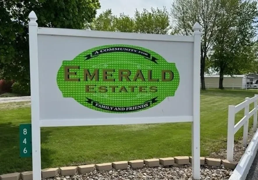 Signboard for Emerald Estates residential community.