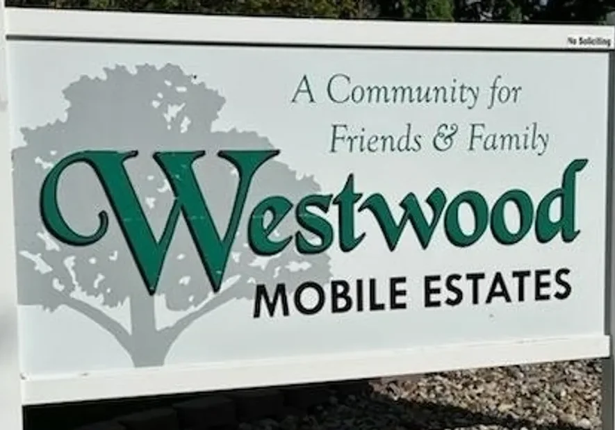Sign for Westwood Mobile Estates community.